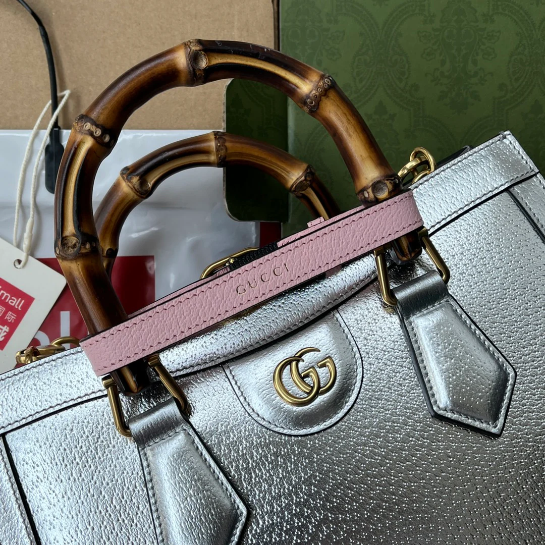 Маленькая сумка-тоут Gucci с бамбуковой ручкой - 27x24x11 см