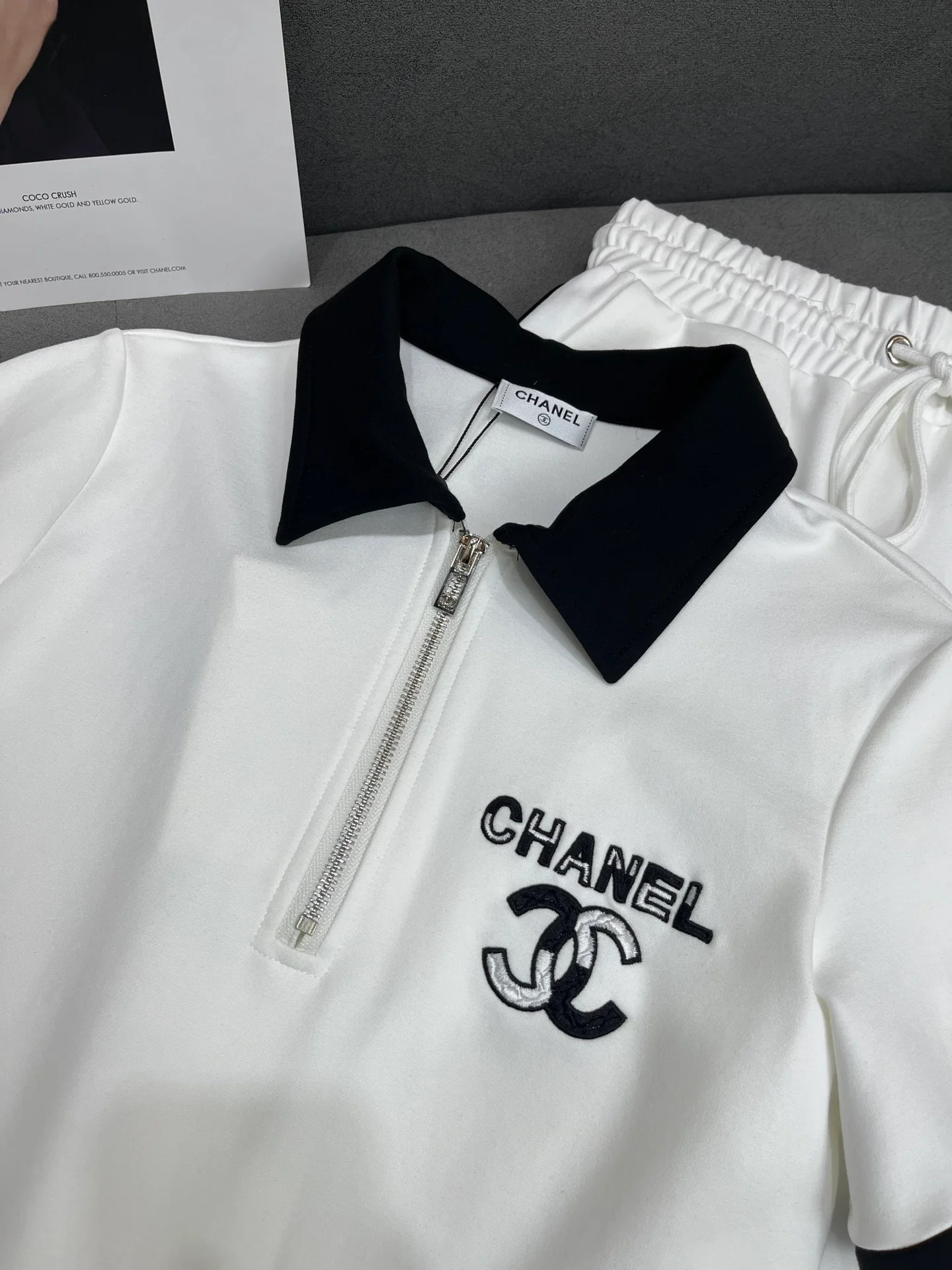 Летний костюм Chanel 2403-24ss с отложным воротником - белый