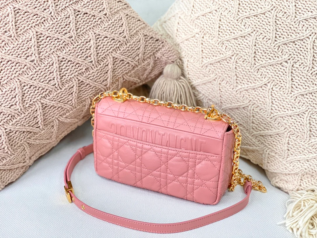 Dior Caro Small 20cm, розовая телячья кожа