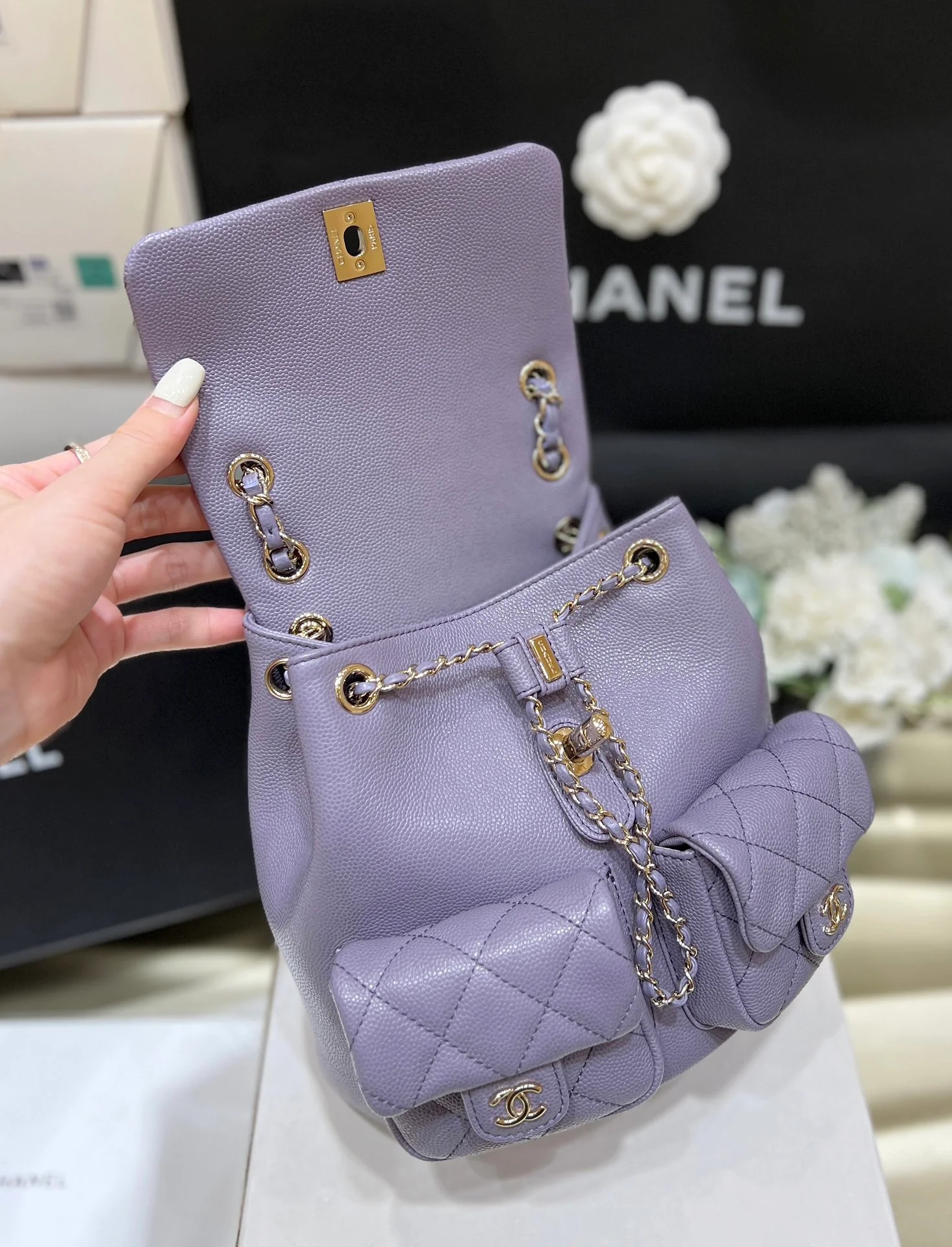 Рюкзак Chanel-Duma Frog — фиолетовый