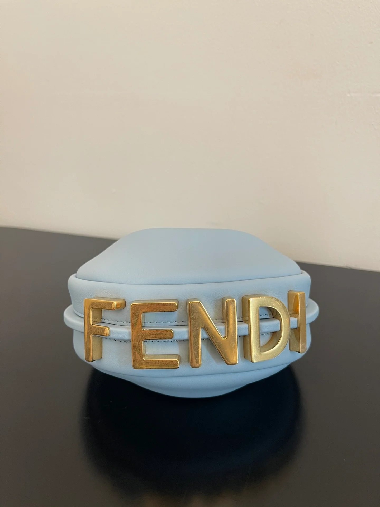 Миниатюрная синяя кожаная сумка через плечо Fendi-fendigraphy