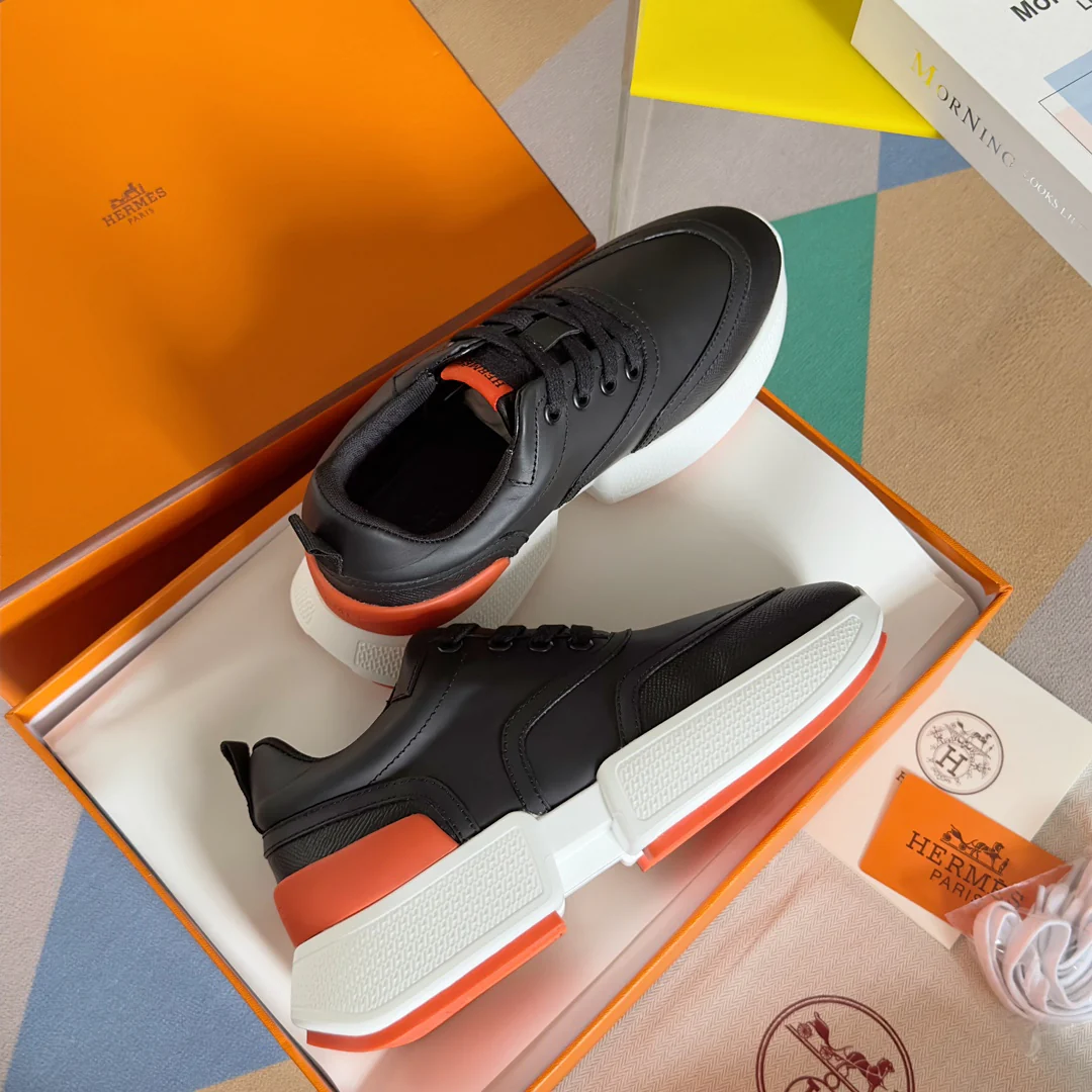 Кроссовки Hermes Giga Series Casual, унисекс, черные, новая модель 2023 года.