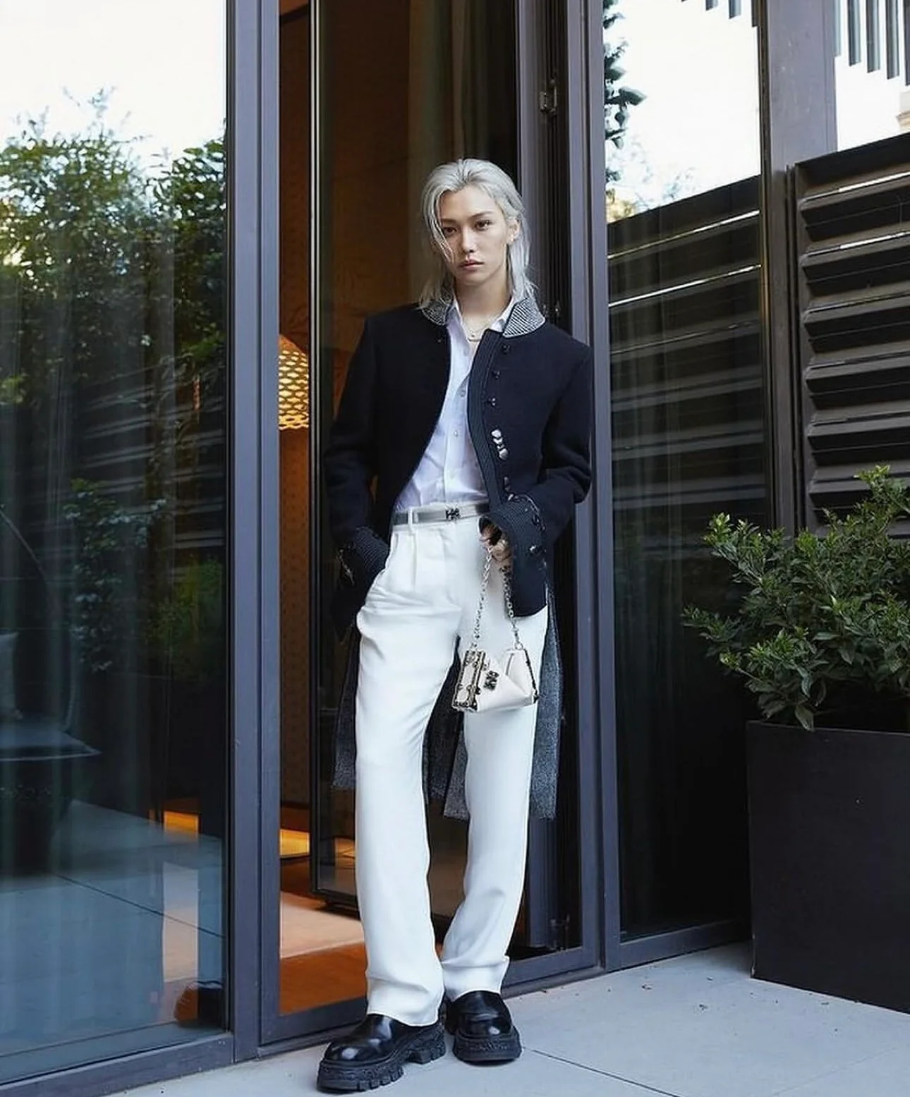 m25445-LV-тонкая сумка-мешок с цепочкой для бокового багажника, белая