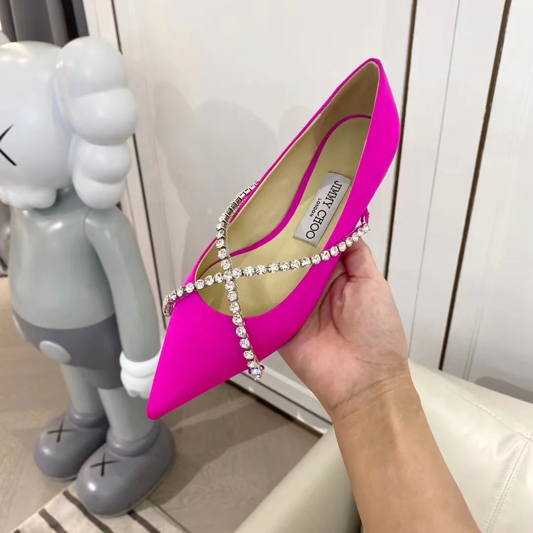 Jimmy - Цепочка с крестом и стразами - Туфли на плоской подошве - Персиково-розовый