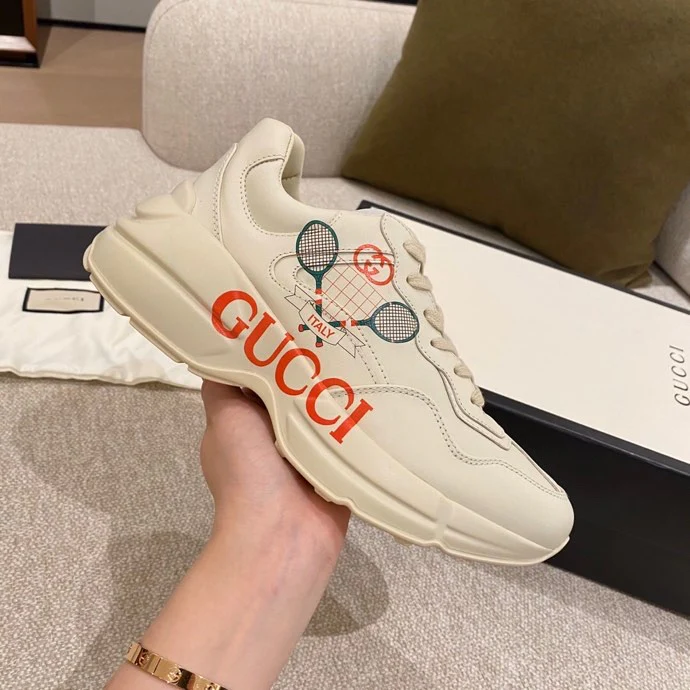 Массивные кроссовки Gucci - унисекс - 4