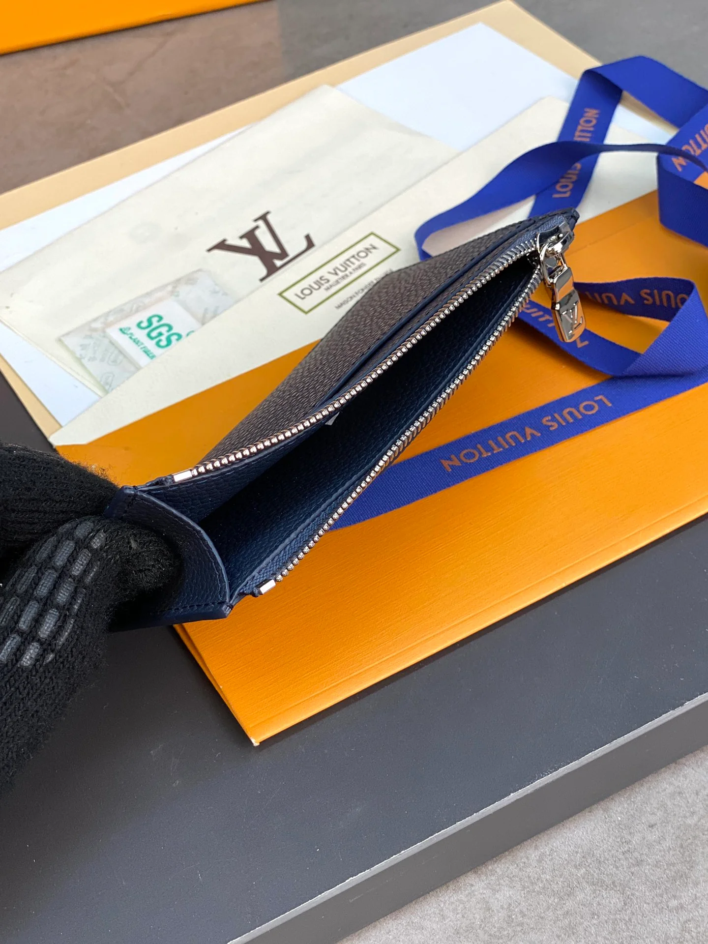 LV-m82068-держатель для монет и карт, темно-синий