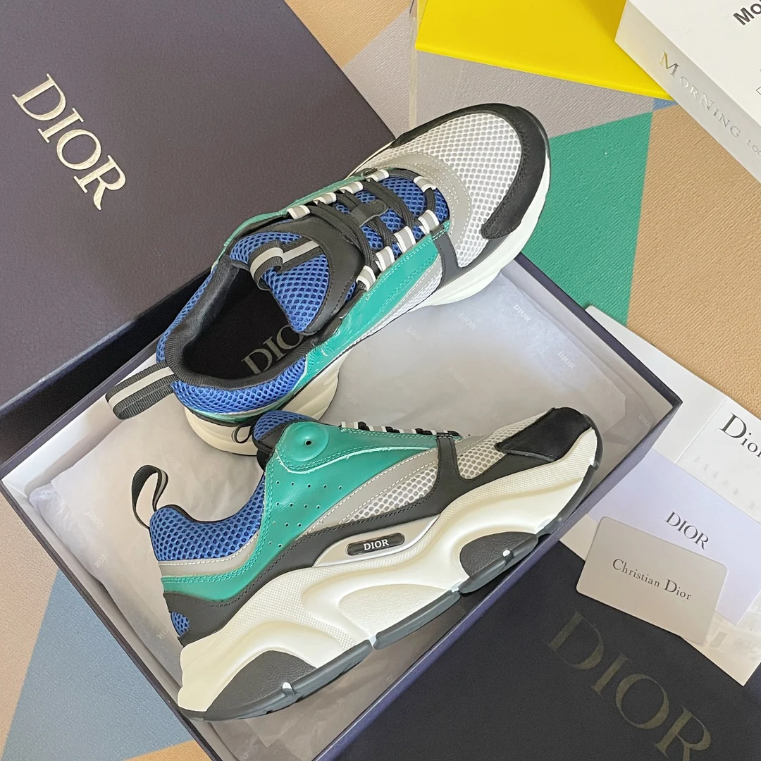 Кроссовки Dior серии B22 — повседневные — сине-зеленые