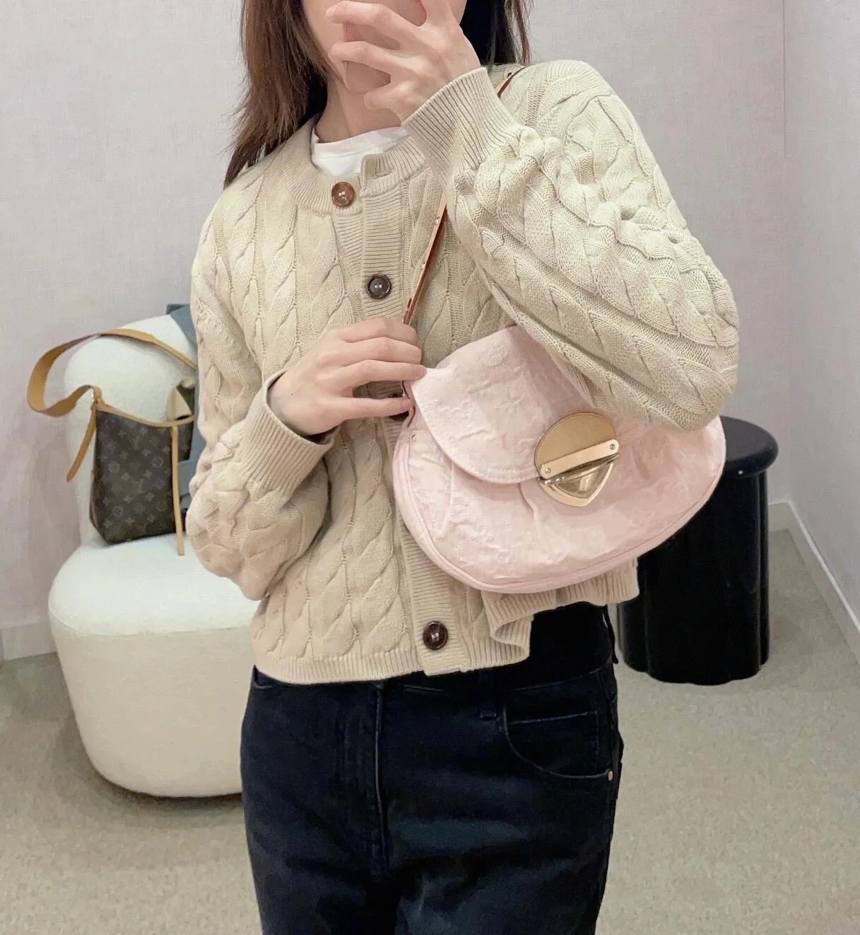 LV-m13347-сумочка заката-розовый джинсовый