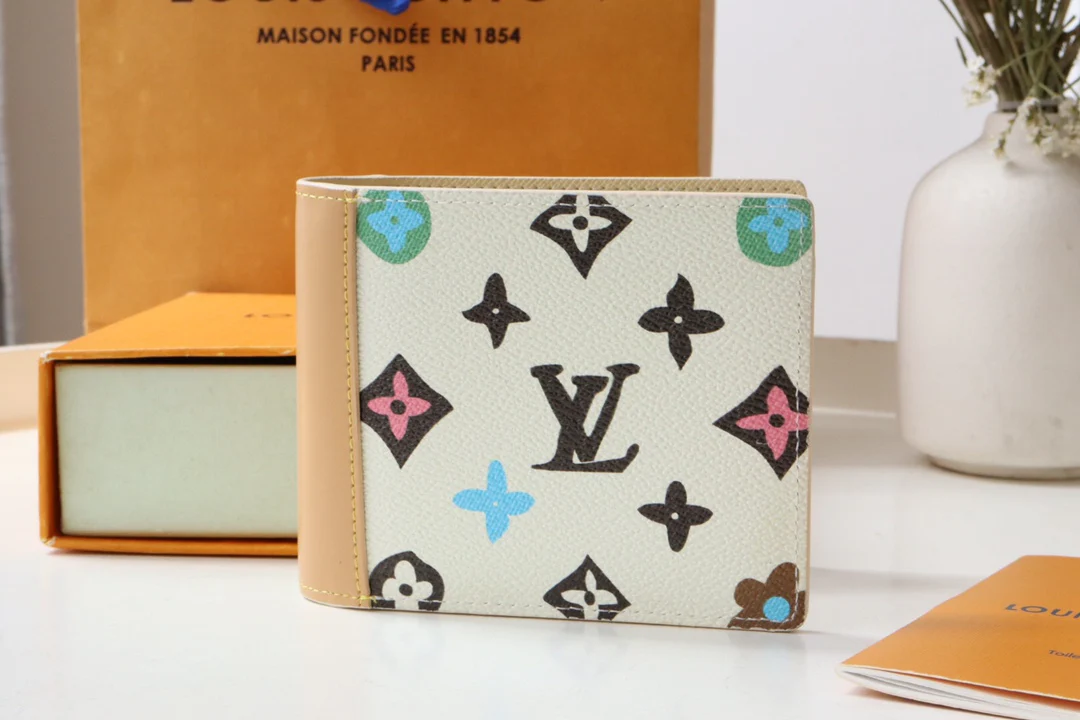 LV-m83334-Короткий кошелек-Белый