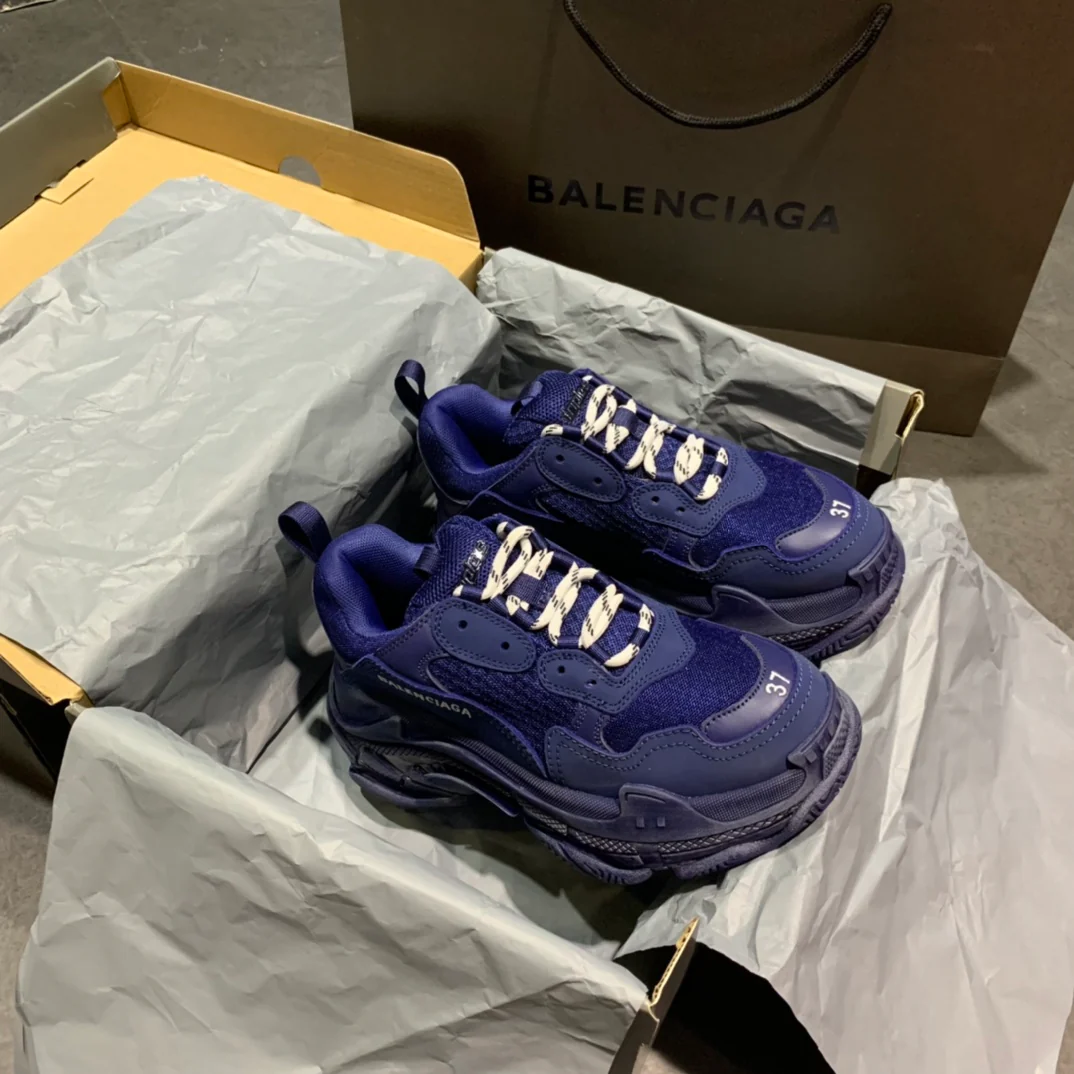 Li Shi - Dad Shoes - Air Cushion Sole - Blue-Purple