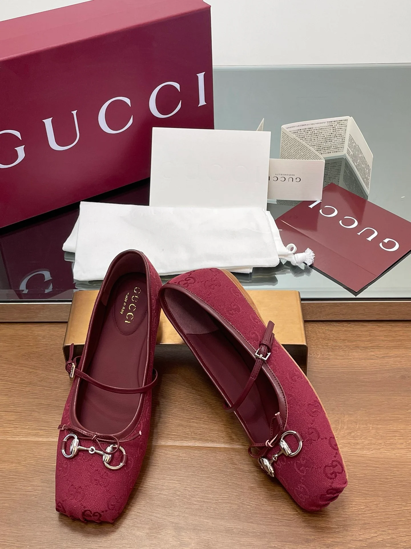 Балетки Gucci 2024 - красные