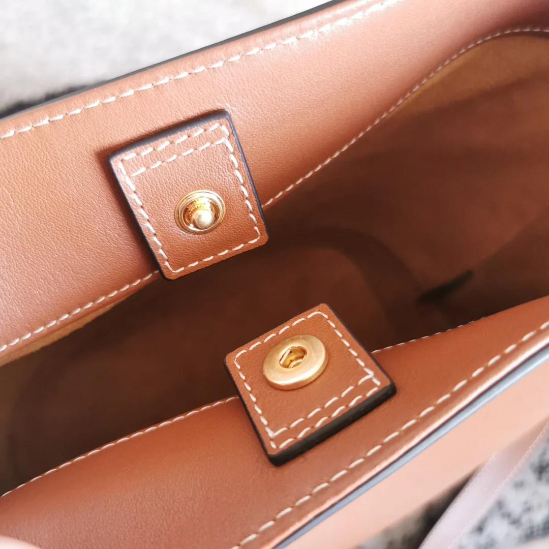 Кожаная сумка-ведро Celine Cuir - Большая - Коричневая