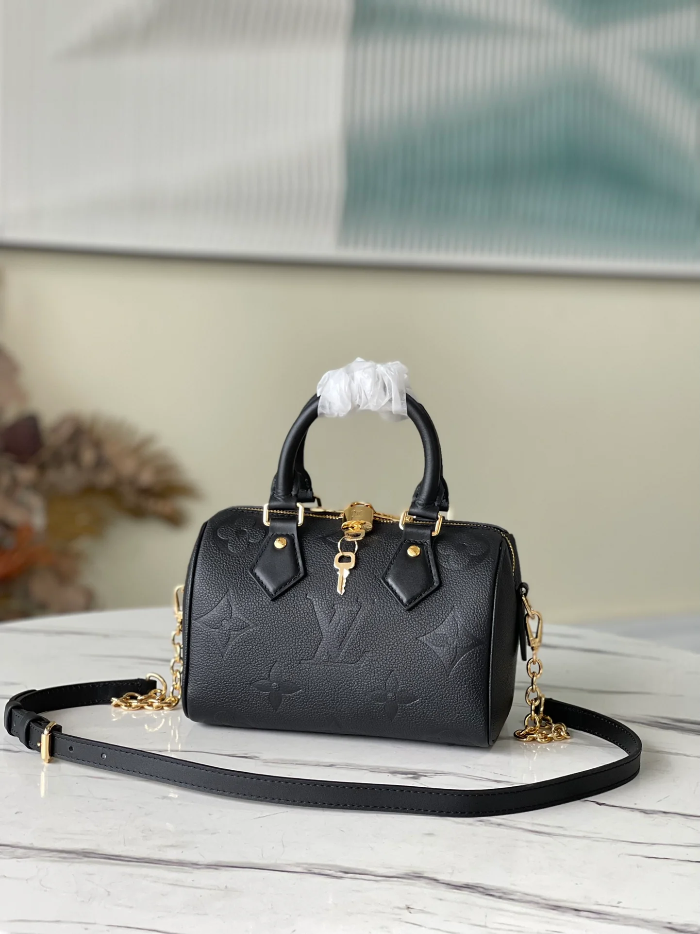 m58953-LV-speedy-bandouliere-20-Boston Bag-Black