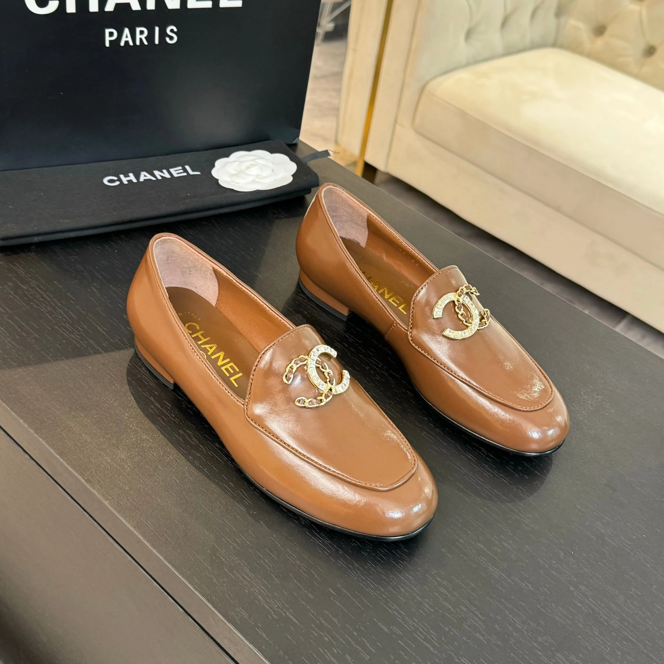 Ретро-туфли Chanel 2024 - Кофейно-коричневые