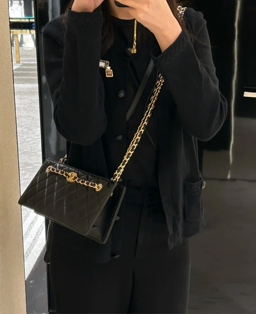 Сумка для ужина в стиле ретро с подиумом, 24 карата - черная.