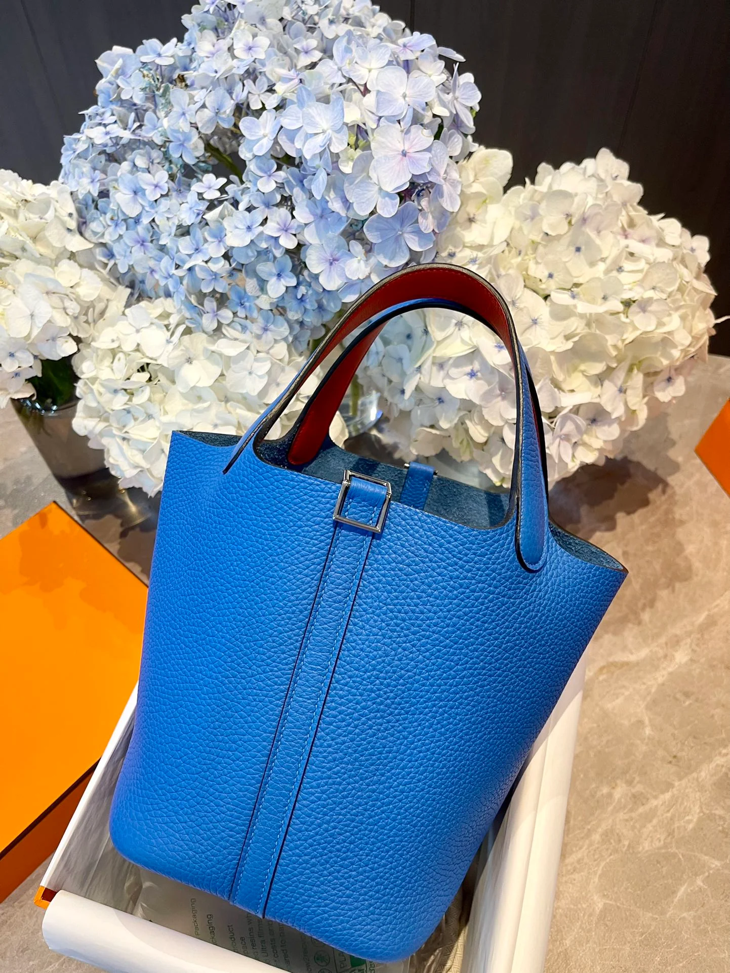 Hermes-picotin-18-tc-0f Frida Blue with Mexican Pink - Silver Pulle