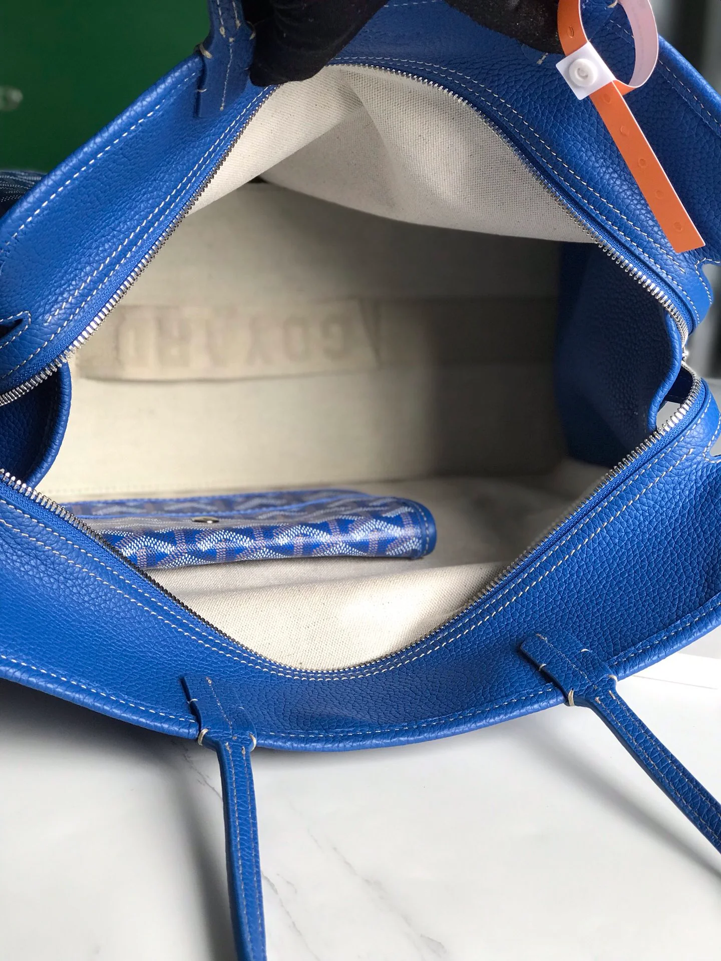 Маленькая складная холщовая сумка Goyard - синяя