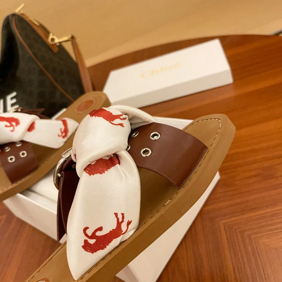 Туфли Chloe - Chloe - пряжка из плетеной ткани - тапочки