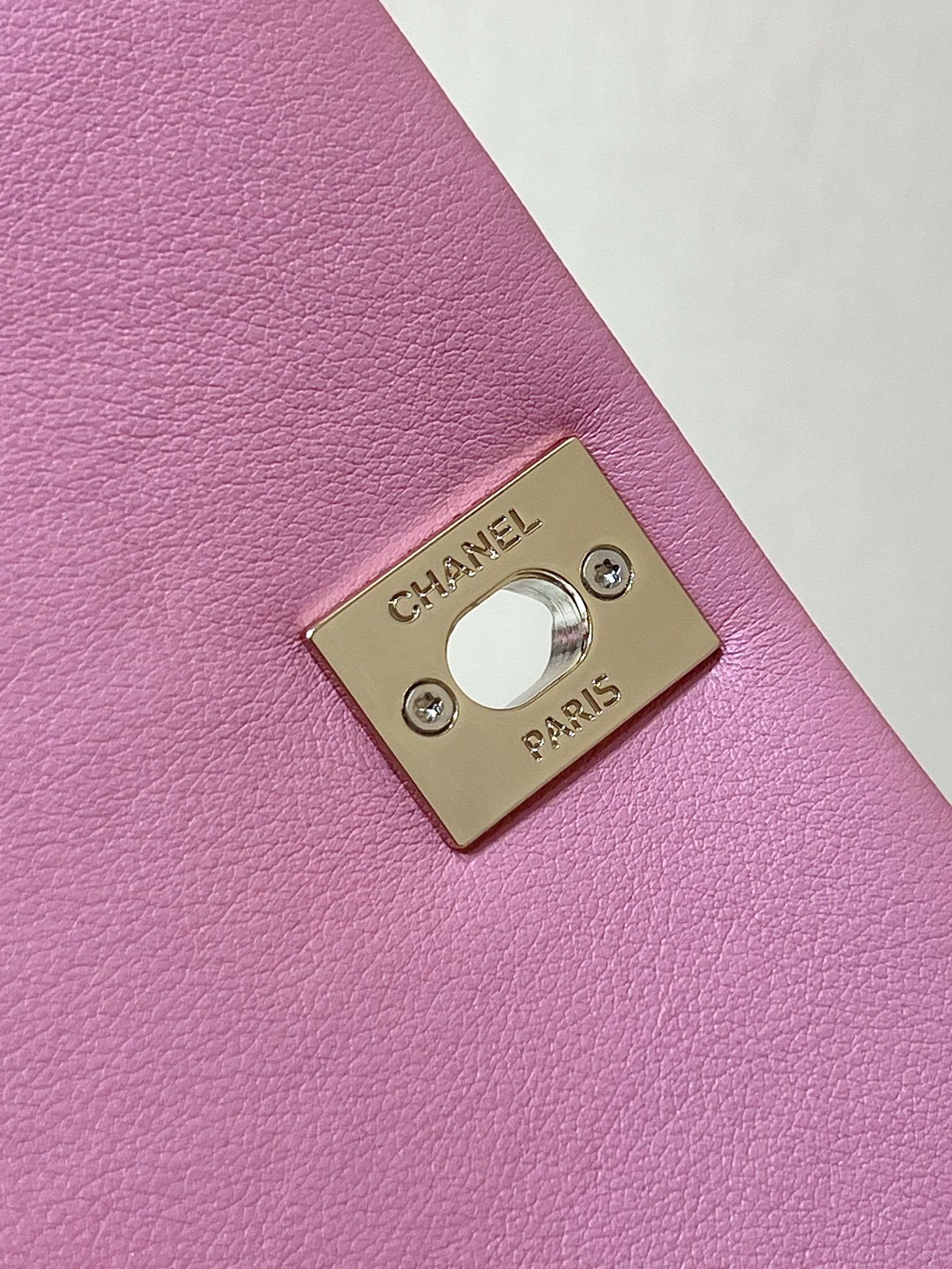 Коллекция Chanel Весна/Лето 2023 - Duma - Однотонный рюкзак из телячьей кожи - Розовый