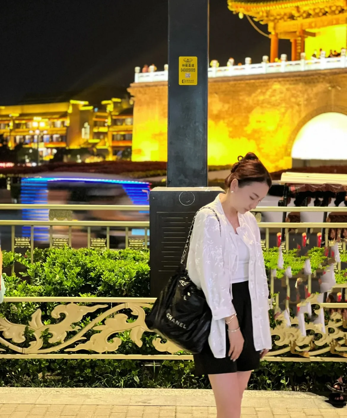 Сумка Chanel 22p 22bag, маленькая, черная, с серебряной пряжкой - 1 шт.