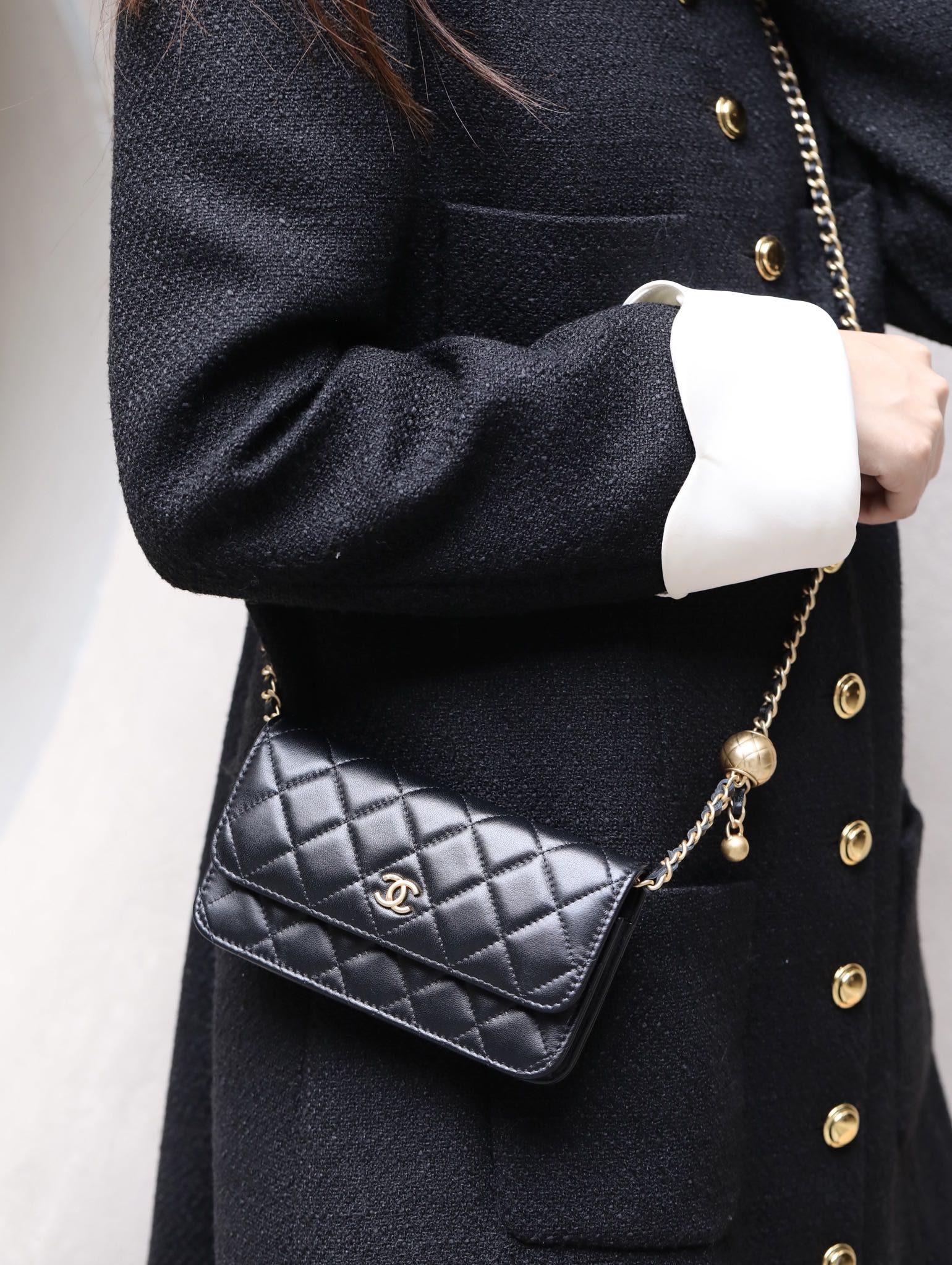 Chanel - Chanel - Золотой шар WOC - Черный