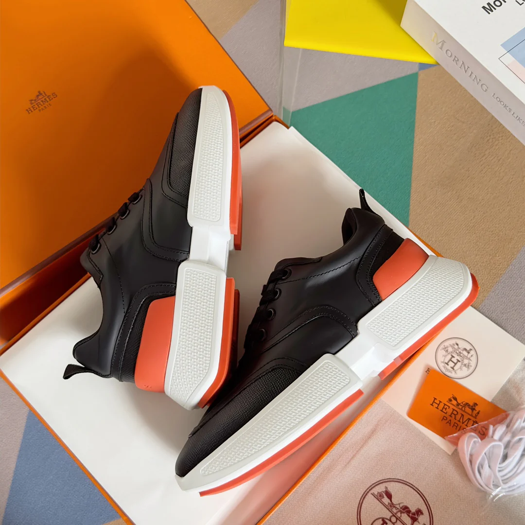 Кроссовки Hermes Giga Series Casual, унисекс, черные, новая модель 2023 года.