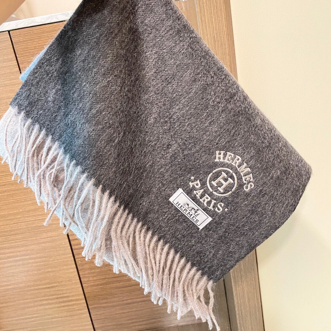 Кашемировый шарф Hermes с градиентным рисунком - 32 см - 180 см