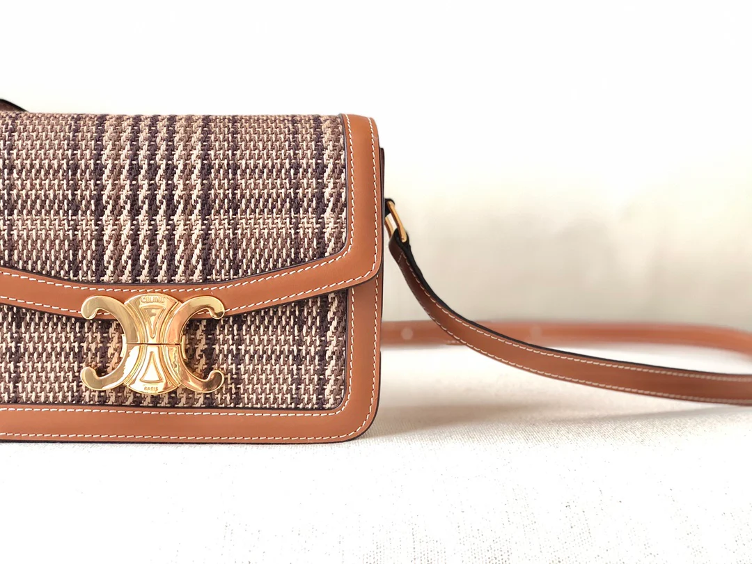 Маленькая сумка Celine Triomphe из искусственной кожи и кожи вагю.