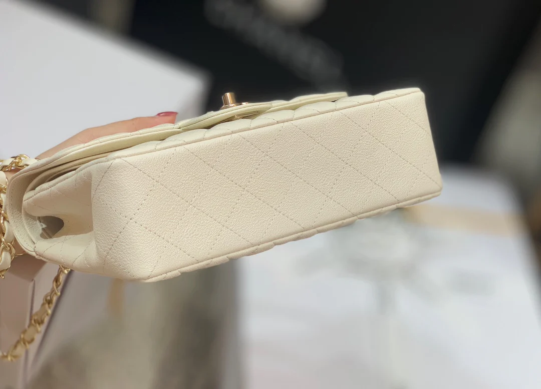 Сумка Chanel Sesame Pattern CF Bag - Milkshake White Gold Hardware - 23 см