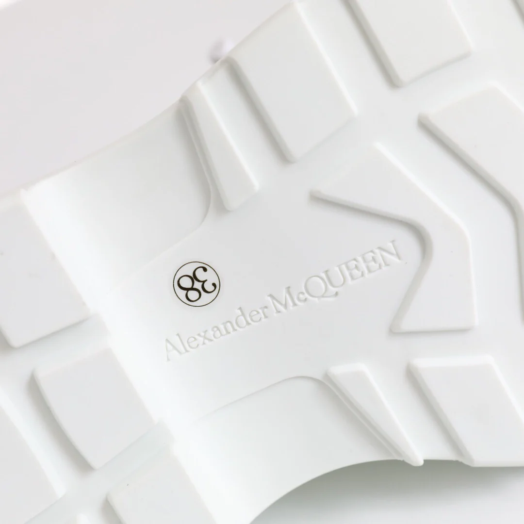 Мужские парусиновые туфли на платформе McQueen, черно-белые