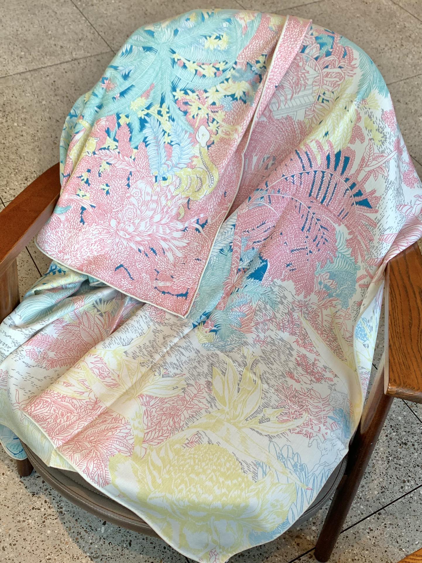 Hermes - Премиальный двусторонний квадратный шарф - 140 см - 70% кашемир - 30% шелк