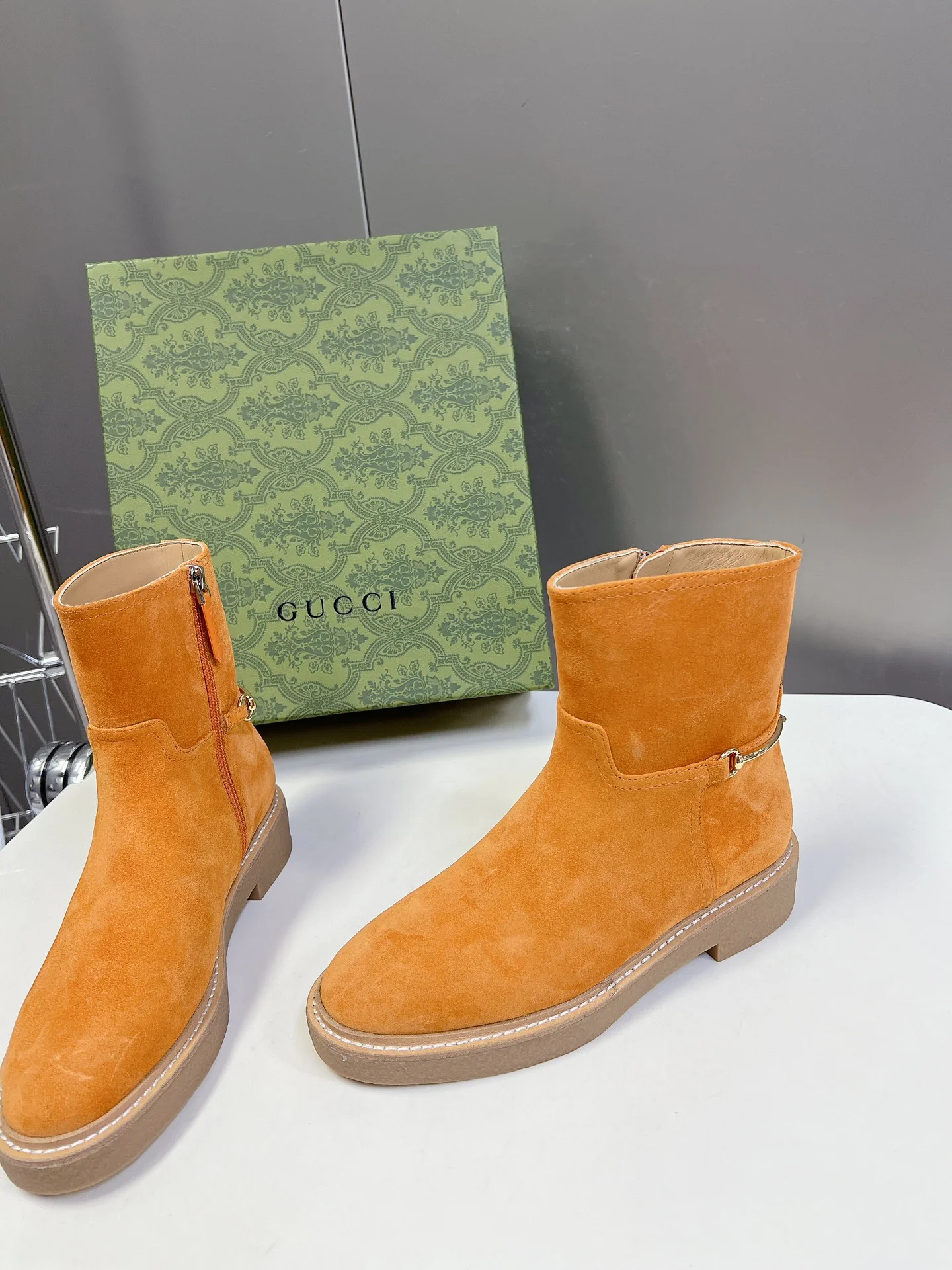 Конные сапоги Gucci 2024 - оранжевые