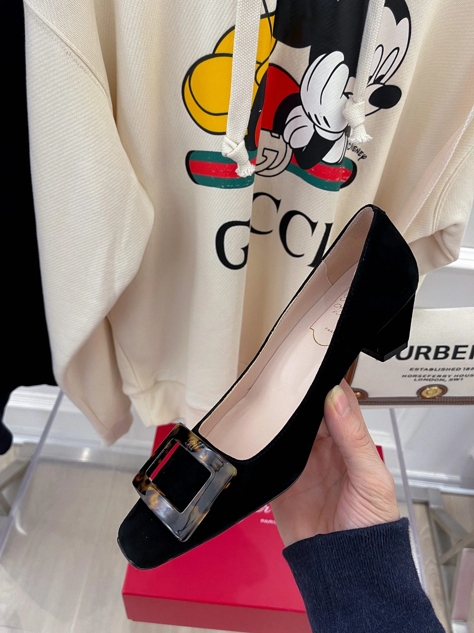 Каблук RV-4-5 см, черная пряжка