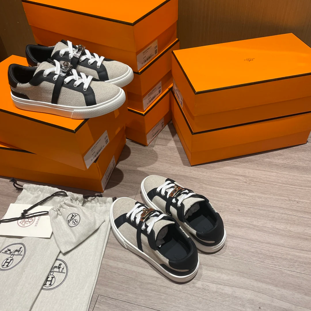 Hermes - Новейшие белые кроссовки Kelly Buckle - Мужские - 4