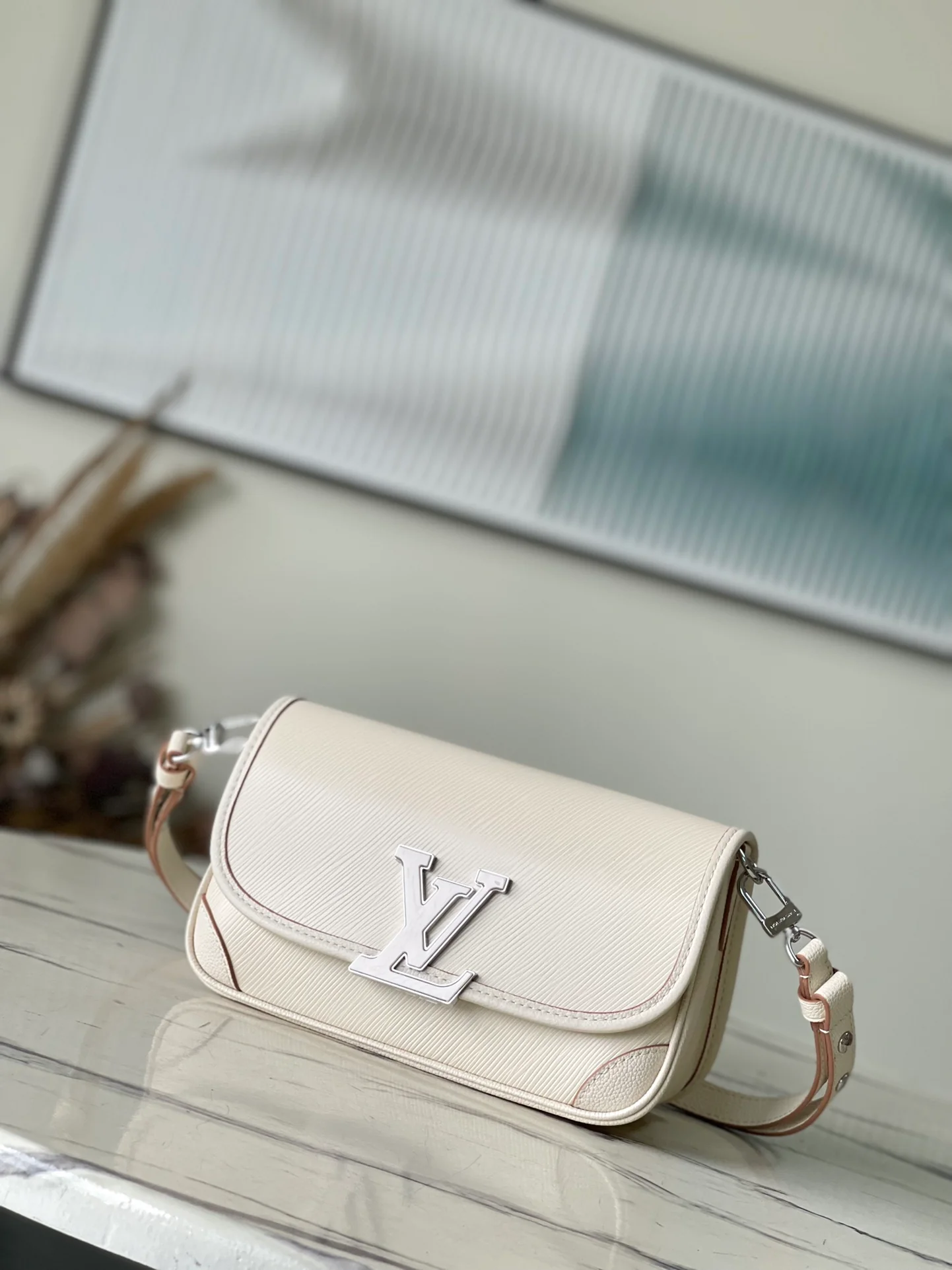 m59459-LV-Grained Epi Leather-Buci Crossbody Bag-Off-White