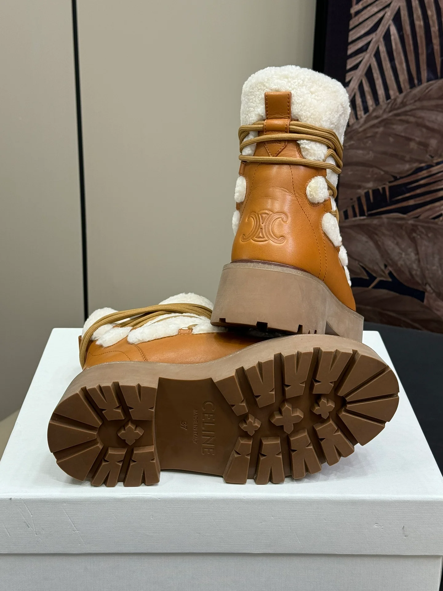 Снежные ботинки Celine 2024 - Кофейно-коричневый