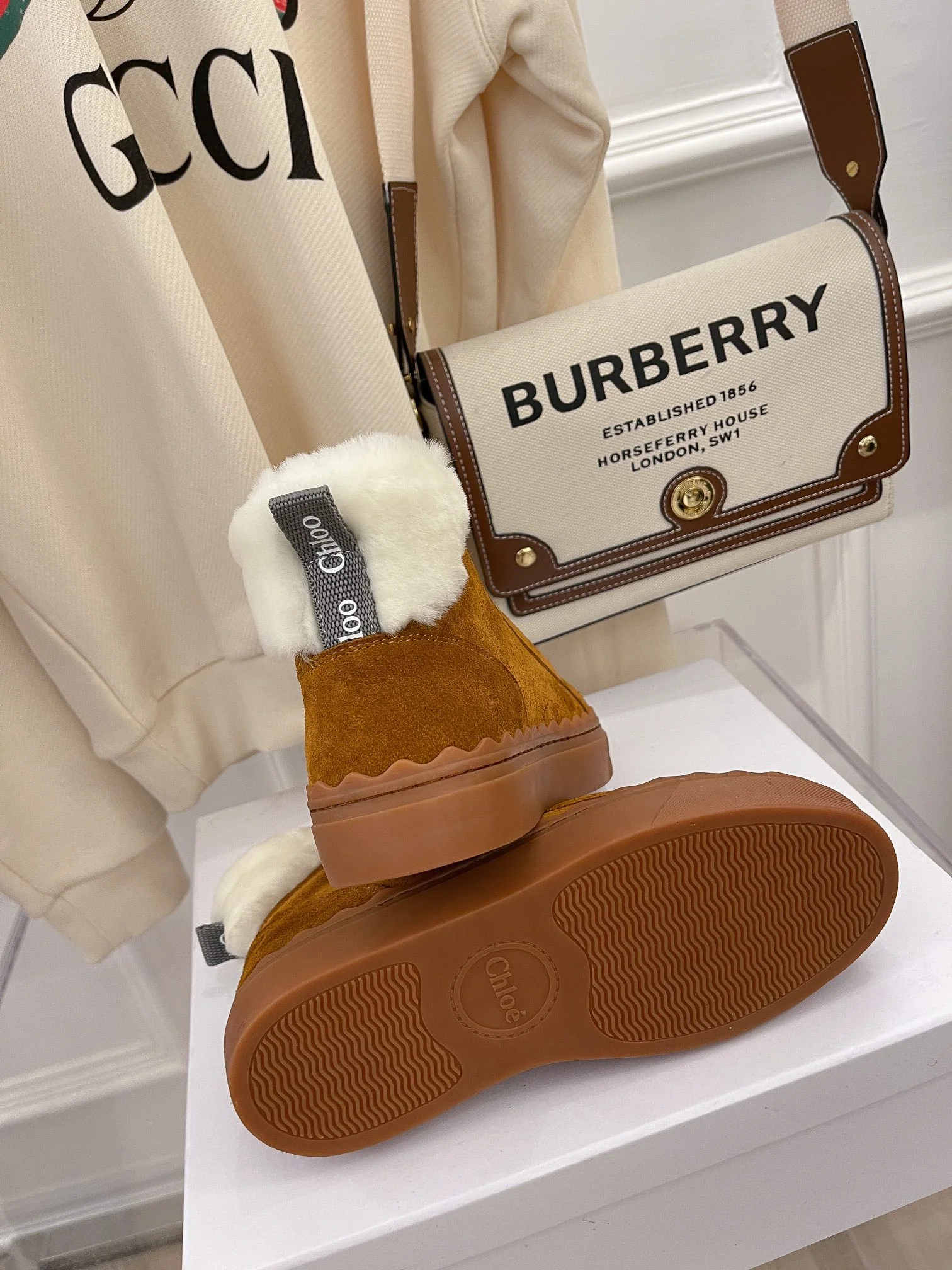 Обувь Chloe - Chloe - британский ретро-дизайн - ботинки с коротким ворсом