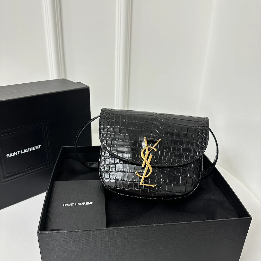 YSL - Сумка-седло из крокодиловой кожи