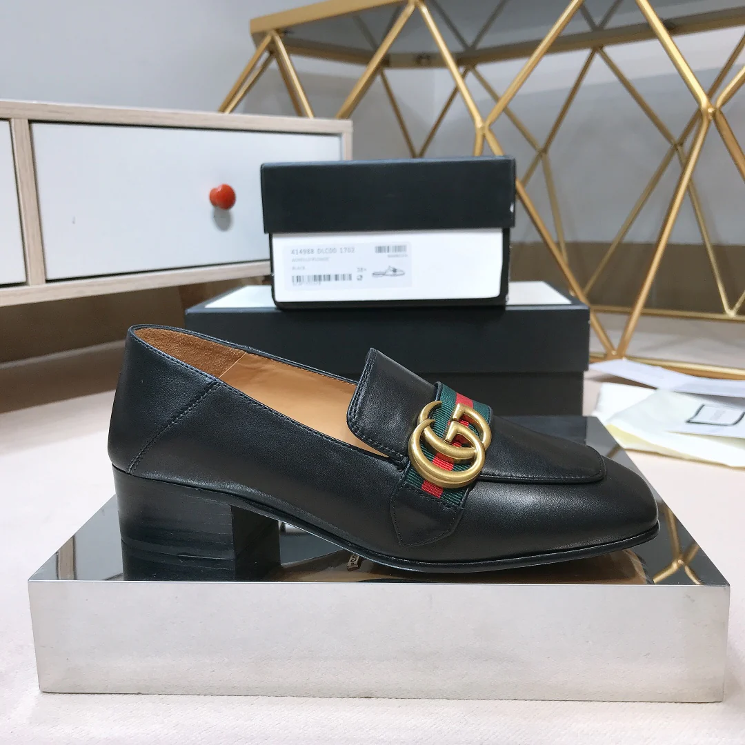 Туфли Gucci в стиле афро - на низком каблуке