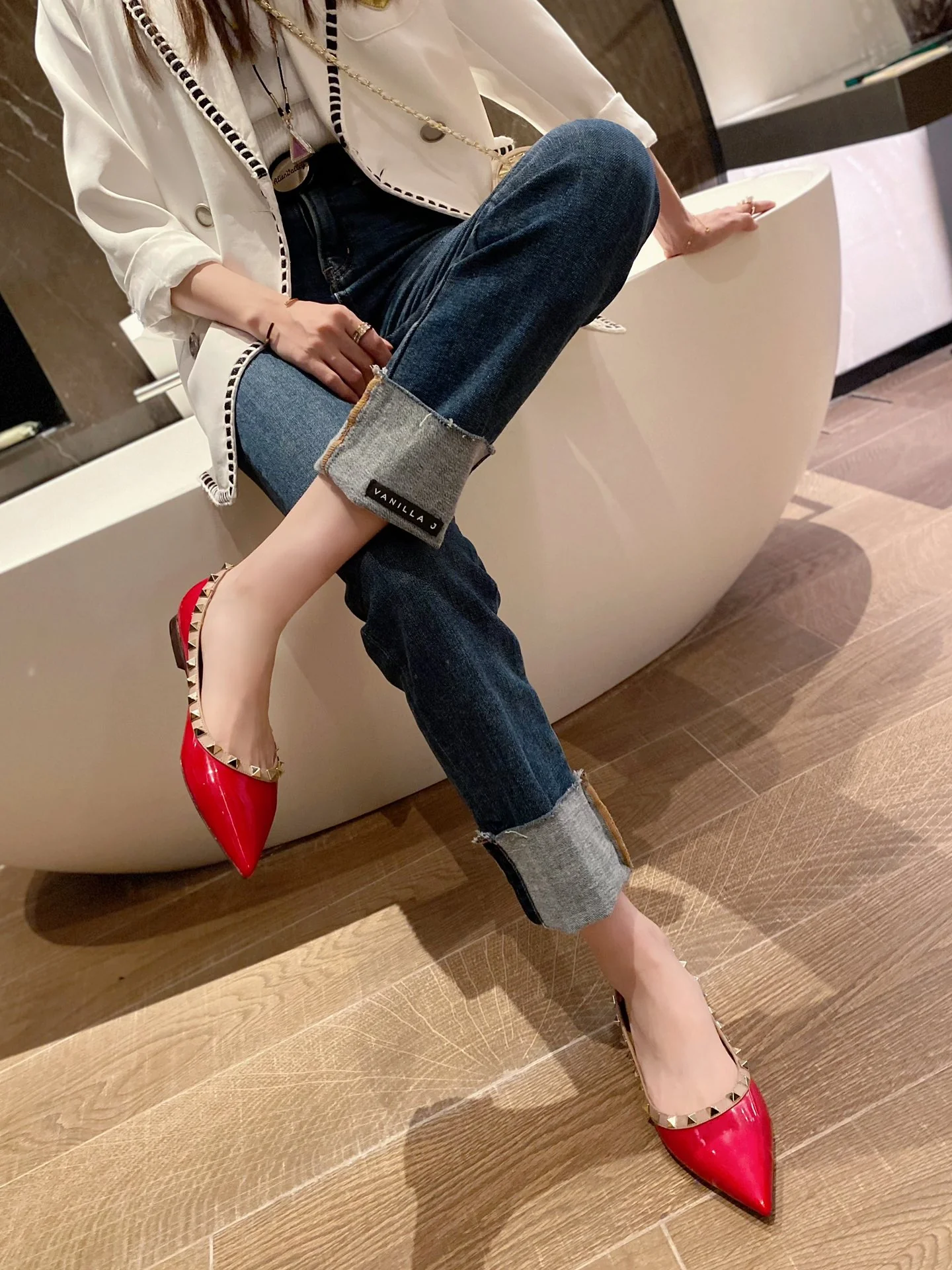 Классические балетки Valentino - красные