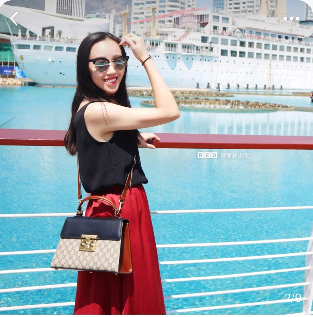 Большая сумка Gucci Padlock, черная, 28 см x 11 см x 19 см.