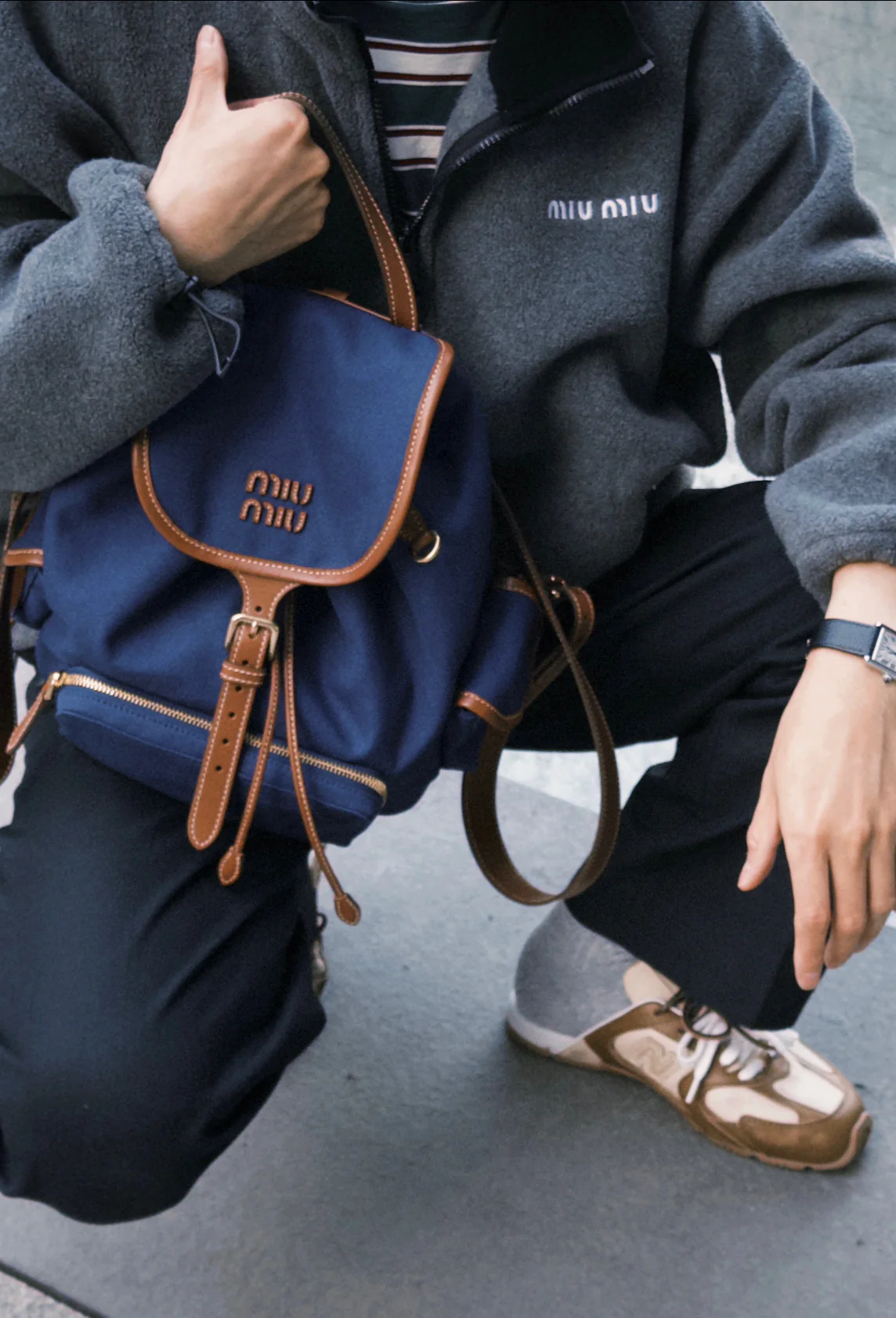 Рюкзак Miu Miu из канваса и кожи — впечатления от ношения