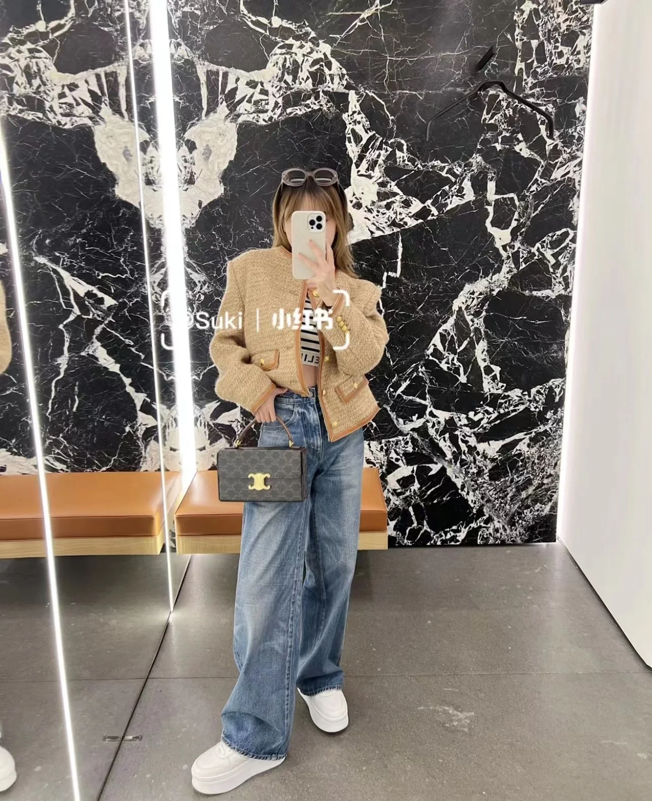 Сумка Celine Box Triomphe - Monogram, коричневая.