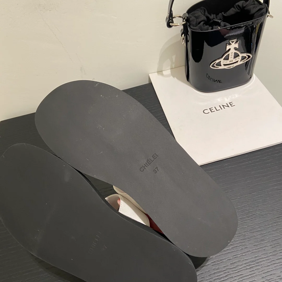 Тапочки Celine на платформе из овечьей кожи - 1