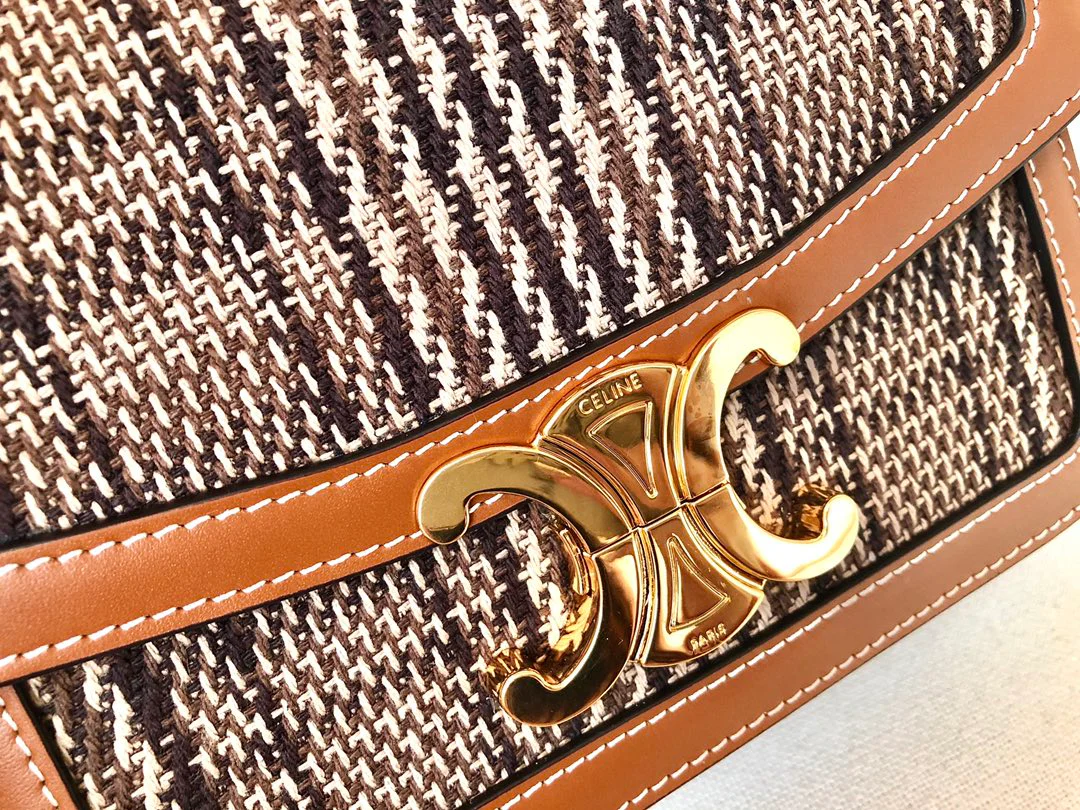 Маленькая сумка Celine Triomphe из искусственной кожи и кожи вагю.