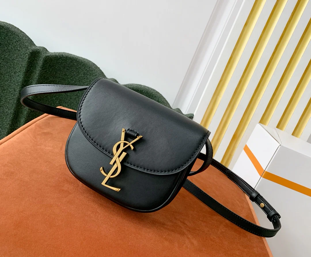 Летняя коллекция YSL 2020 - Сумка-седло Kaia - Черная - 15 см
