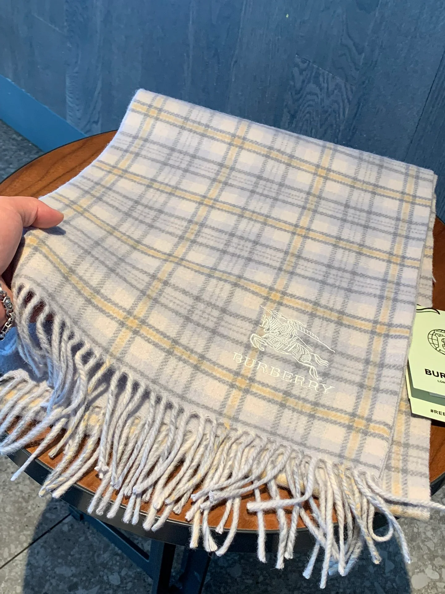 Классический кашемировый клетчатый шарф Burberry - 35 см - 190 см - 1