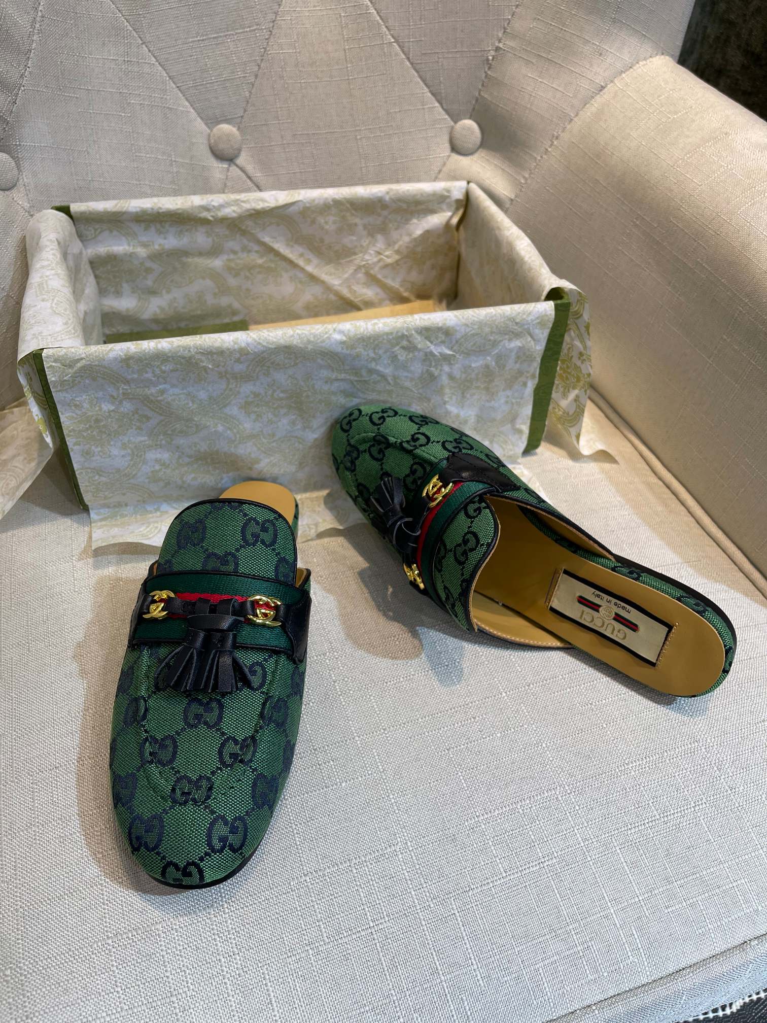 Gucci - Подвеска с кисточками - Тапочки - Мюли