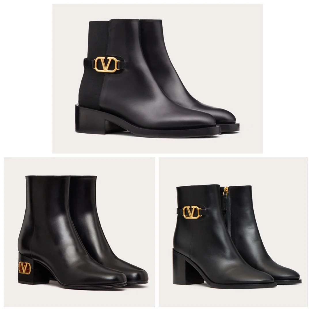 Valentino - Ботильоны из эластичной кожи с лоскутным дизайном - Изображение из коллекции