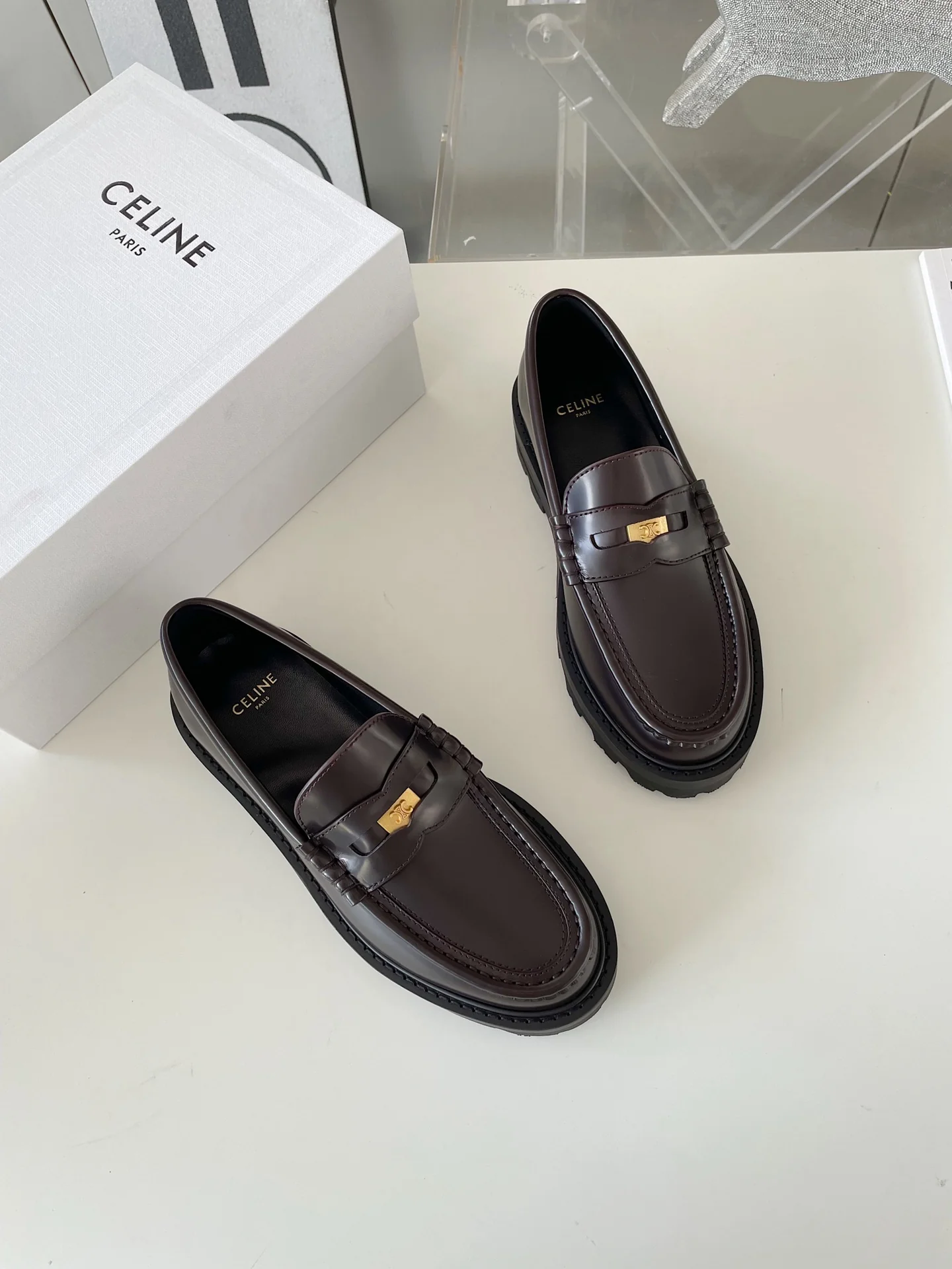 Обувь Celine - Celine - фурнитура, пряжка - кожа - лоферы на плоской подошве